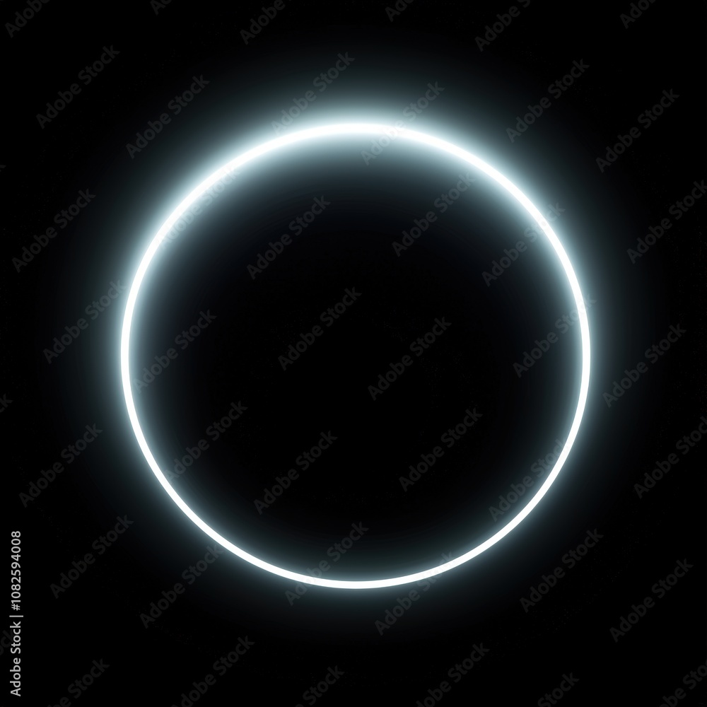 Obraz premium White circle on black