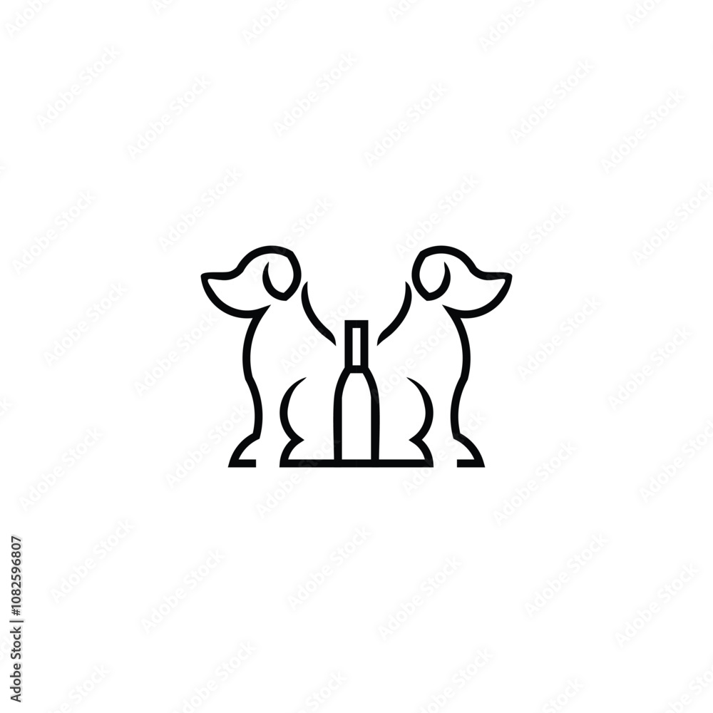 Obraz premium liquor dog logo.