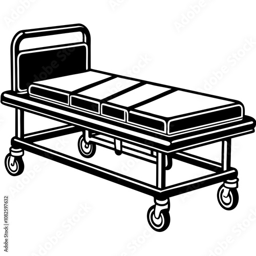 Hospital Bed on White Background