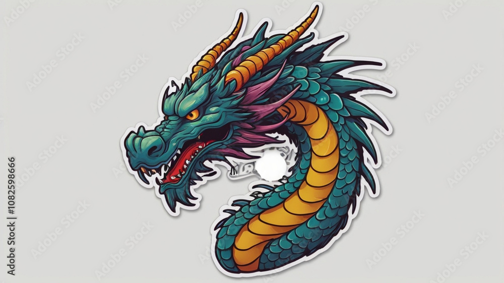 Dragon head sticker 