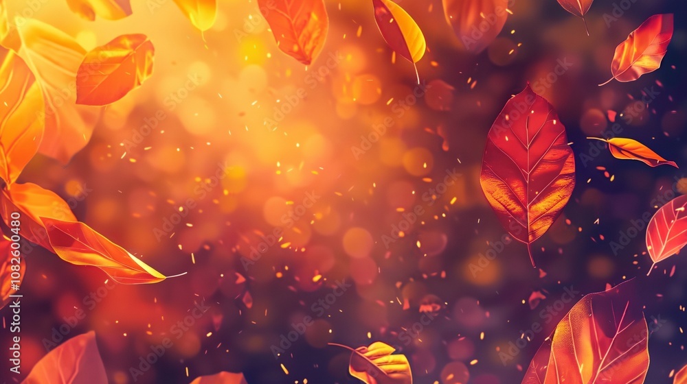 a bunch of leaves that are flying in the air with a bright light in the background a bunch of leaves that are flying in the air with a bright light in the background