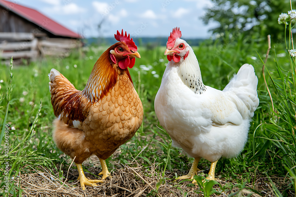 Fototapeta premium Promoting nature conservation through ethical free-range farming practices