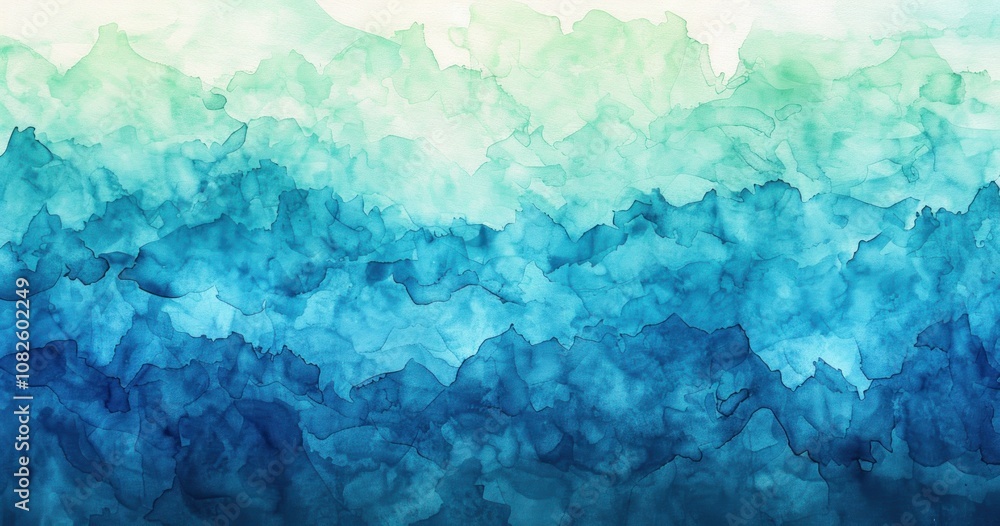 Fototapeta premium Abstract Watercolor Painting with Blue and Green Hues