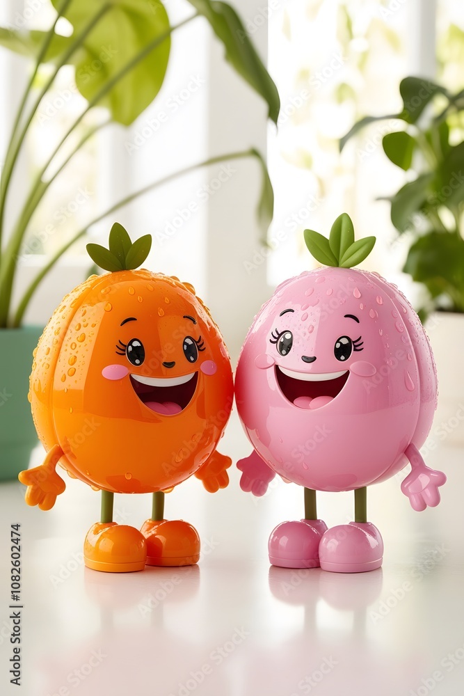 Playful Orange and Peach Characters: Fun Bathtime Friends for Kids Playful Orange and Peach Characters: Fun Bathtime Friends for Kids