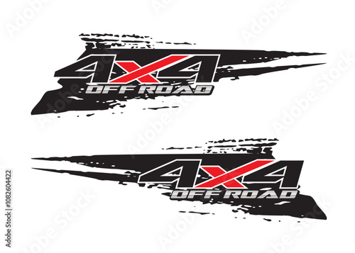 Off road wrap design for car vectors. car stickers stripes. mud splash abstract template