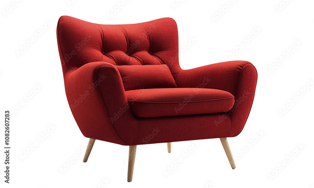 red armchair isolated on white, red armchair isolated on white,