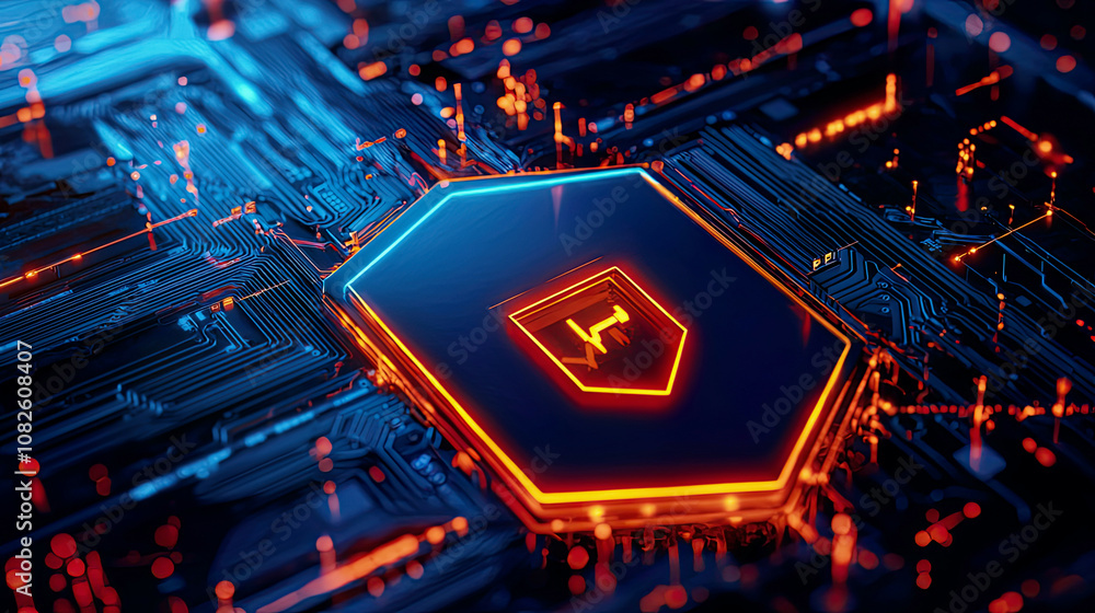 Hyper-realistic encryption shields safeguarding critical systems with glowing holographic firewalls Hyper-realistic encryption shields safeguarding critical systems with glowing holographic firewalls
