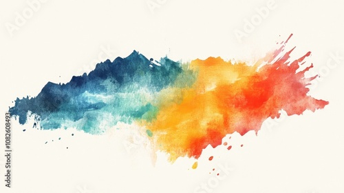 State Inauguration Day in Nagaland Vibrant abstract watercolor splash with blue and orange blend