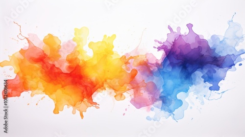 SKYWARN Recognition Day Vibrant color splash of red, yellow, orange, blue, and purple ink on white background