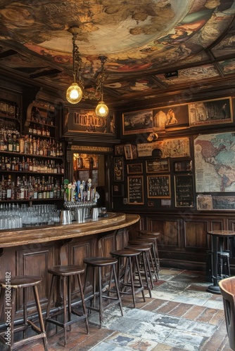 Phileas Fogg Win a Wager Day Cozy vintage pub with wooden interiors and classic decor elements