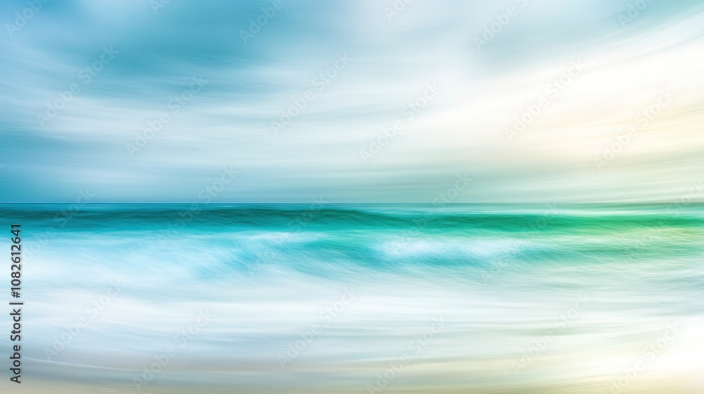 Blurry seascape with motion effect and serene colors Blurry seascape with motion effect and serene colors