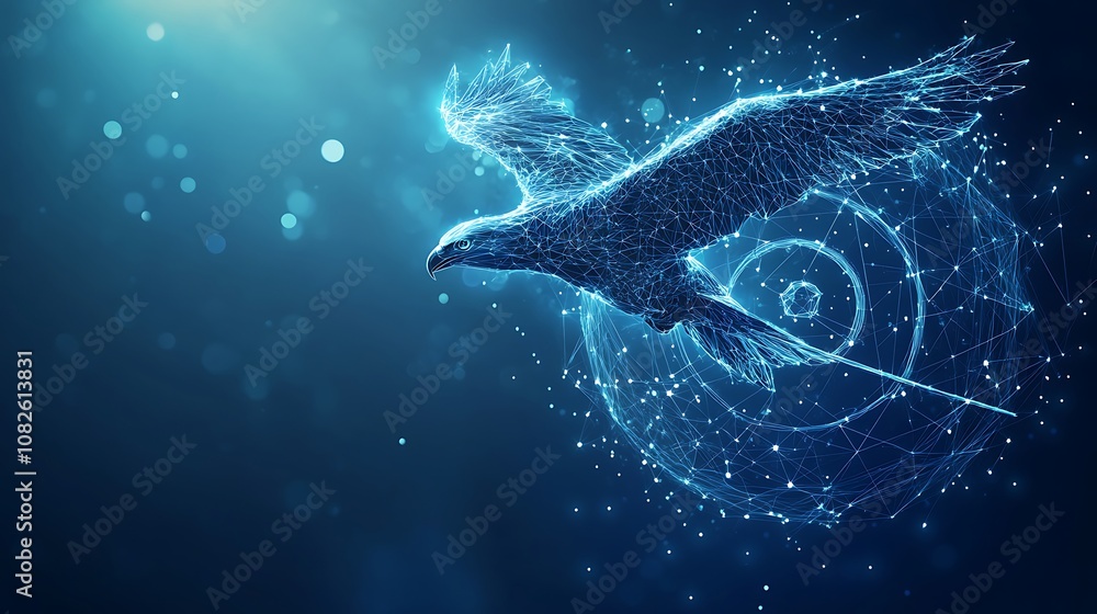 Abstract eagle wings created from polygonal points photos Abstract eagle wings created from polygonal points photos