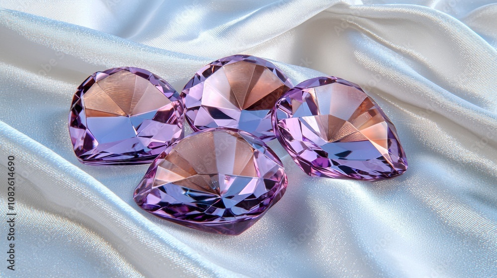 Crystal hearts reflecting light studio setting photography elegant environment close-up view beauty concept Crystal hearts reflecting light studio setting photography elegant environment close-up view beauty concept