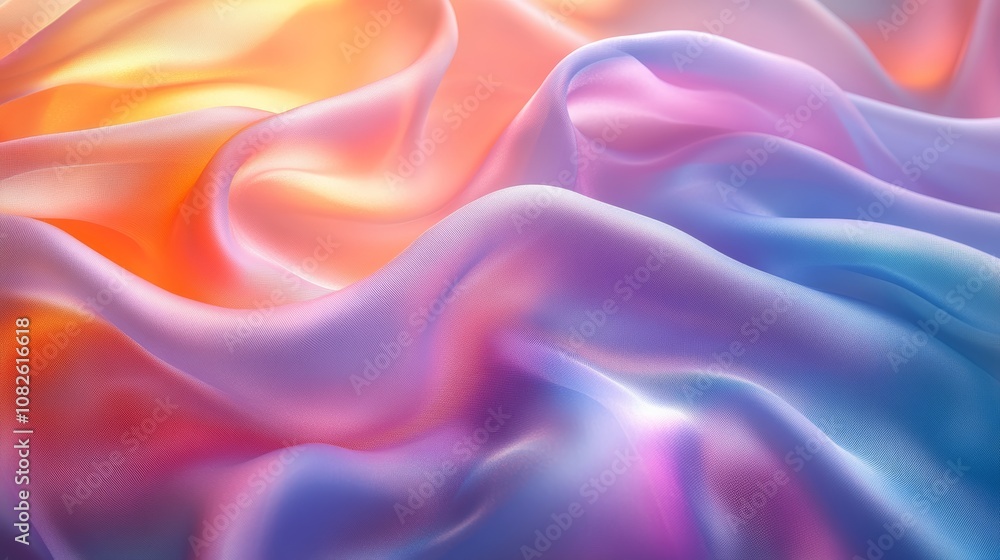 Obraz premium Flowing fabric with gradient colors creating abstract design