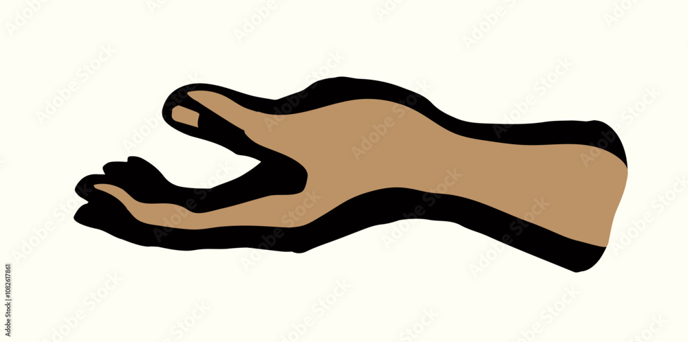 Young human hand. Vector drawing Young human hand. Vector drawing
