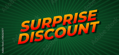 Surprise discount. Text effect in 3D look for banner or website header
