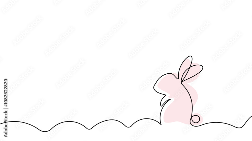 rabbit line with one continuous editable line. Minimalistic linear design for logo, business, illustration Vector EPS 10 rabbit line with one continuous editable line. Minimalistic linear design for logo, business, illustration Vector EPS 10