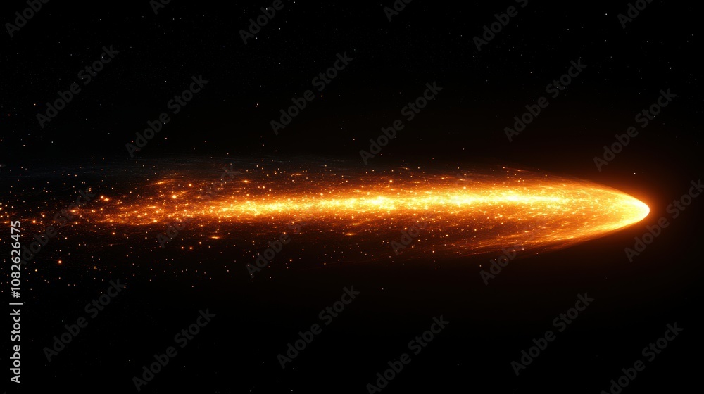 Fototapeta premium Comet flying across a night sky with festive glow. Generative AI
