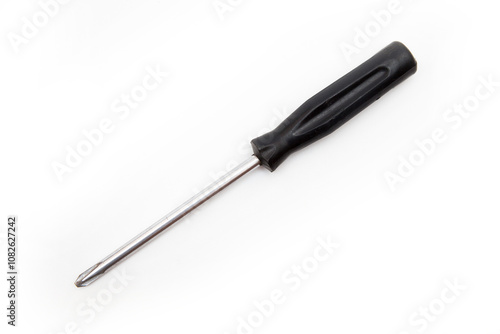 cross metal screwdriver with black handle