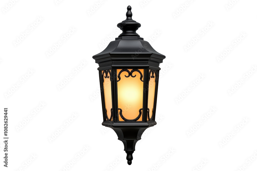 Lantern glowing with warm light, isolated on transparent background. Lantern glowing with warm light, isolated on transparent background.