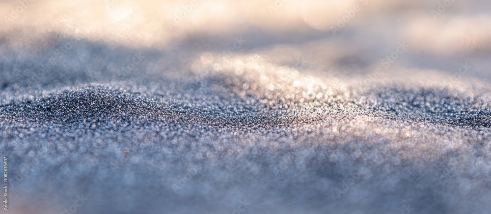 Close-up of sparkling snow with soft light. Close-up of sparkling snow with soft light.