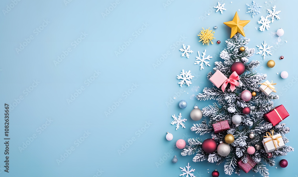 Christmas and New Year designs with festive ornaments, golden snowflakes, cozy wreaths, and sparkling holiday accents for wallpaper and greeting cards Christmas and New Year designs with festive ornaments, golden snowflakes, cozy wreaths, and sparkling holiday accents for wallpaper and greeting cards