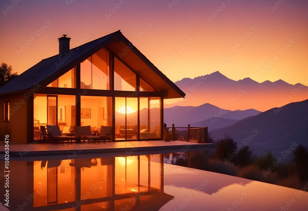 3d Peaceful and Beautiful Home isolated on with different colour of background