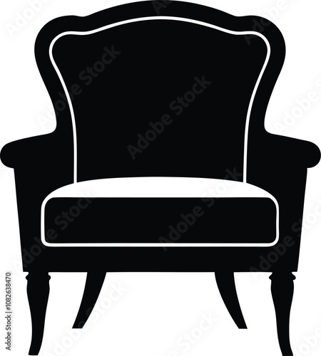 chair silhouette vector, chair icon, deck chair