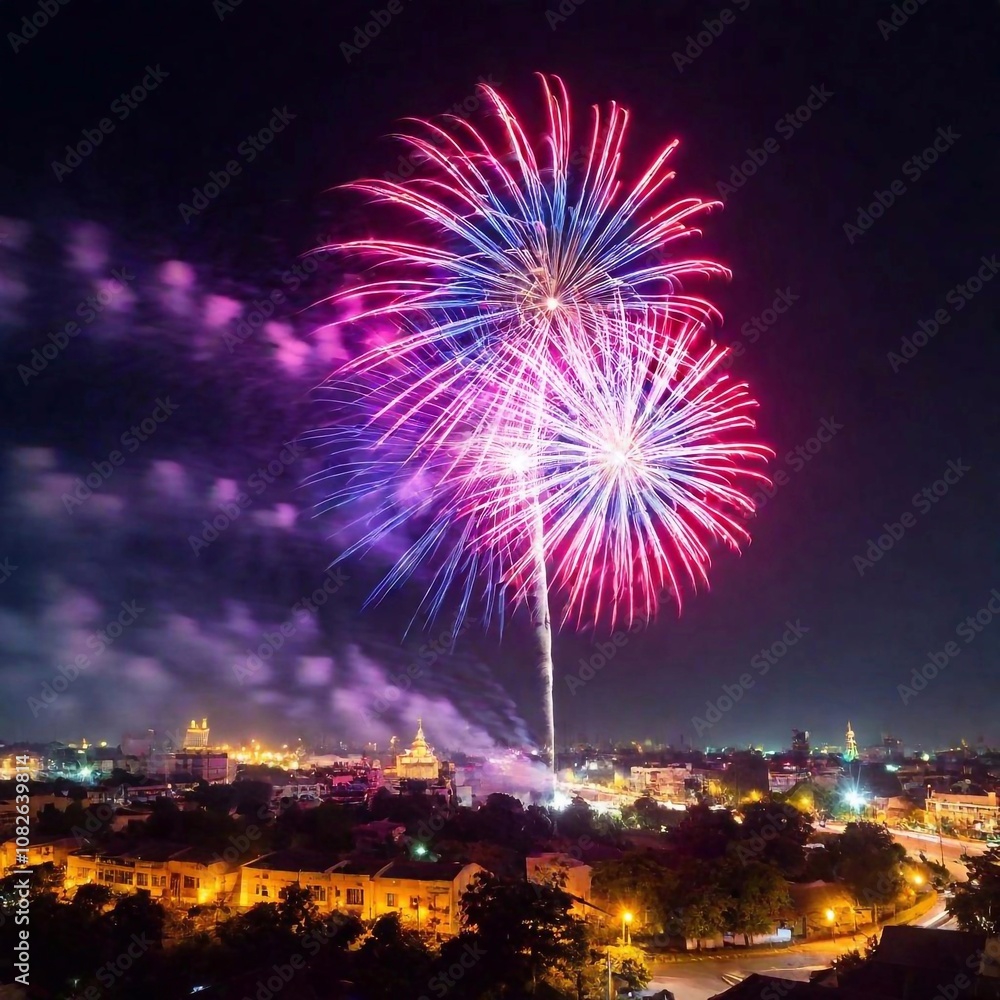 fireworks on a dark sky background, new year 's eve, fireworks in the night city, the celebration of the new year 's eve. fireworks on a dark sky background, new year 's eve, fireworks in the night city, the celebration of the new year 's eve.