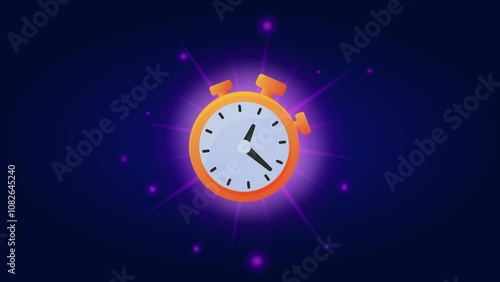 Wallpaper Mural Clock icon game vector animation with sparkling light background. an time item reward in the game. Torontodigital.ca