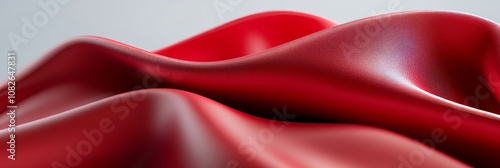 Abstract Red Texture Background Flowing Vibrant Red Material with a Smooth, Glossy finish. photo