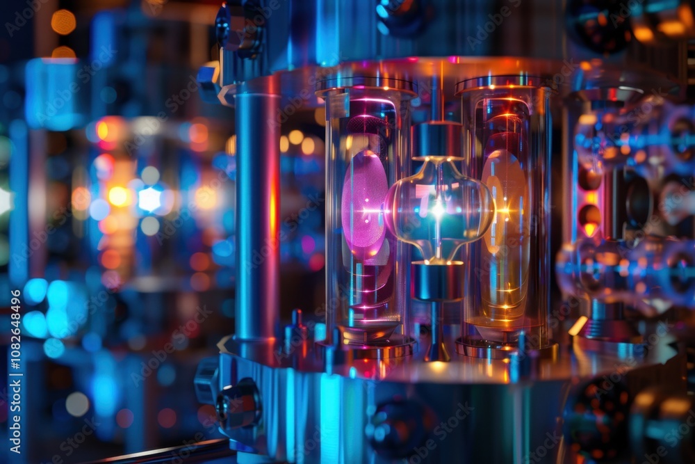 A close-up view of intricate circuitry and electronic components glowing with vibrant colors, showcasing advanced technology in a modern setting filled with dynamic lighting A close-up view of intricate circuitry and electronic components glowing with vibrant colors, showcasing advanced technology in a modern setting filled with dynamic lighting