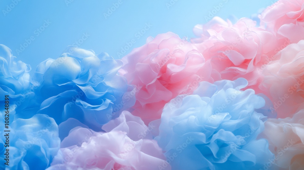 Fototapeta premium Soft Pastel Floral Dreamscape Abstract Background with Delicate Petals and Ethereal Swirls