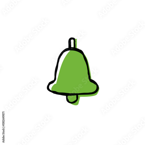 Hand drawn bell icon flat vector design