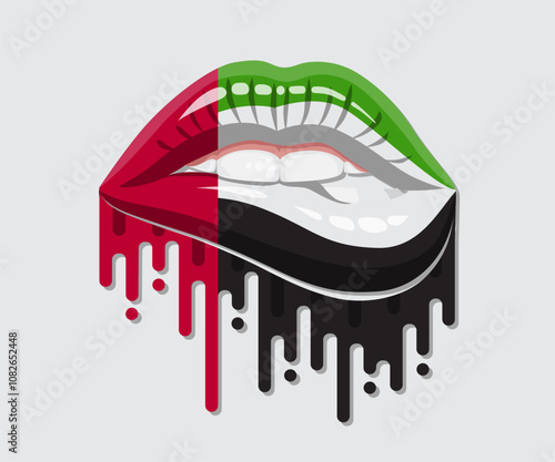 United emirates arab Glossy Pride Blood Flag