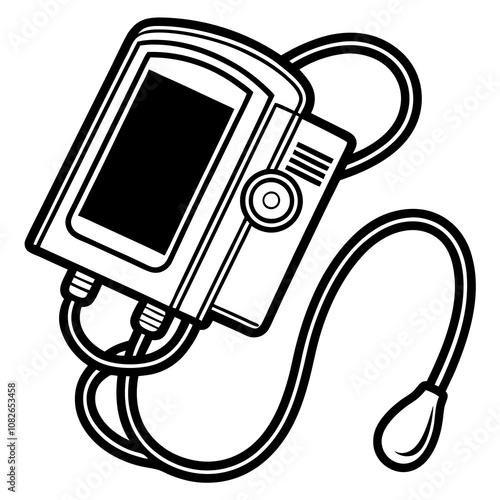 Blood Pressure Monitor on White Background