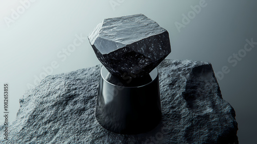 An exquisite meteorite wine stopper with a polished finish, combining elegance and celestial inspiration for a unique addition to wine lovers' collections, generative ai. Exquisite. Illustration photo