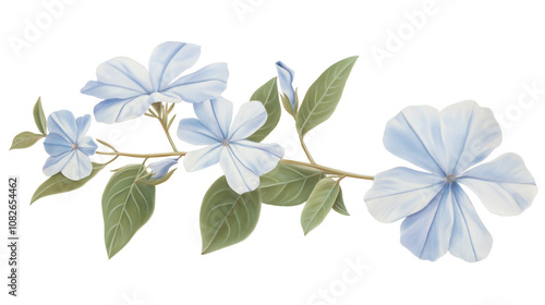 White plumbago or Cape leadwort flower isolated on a white background