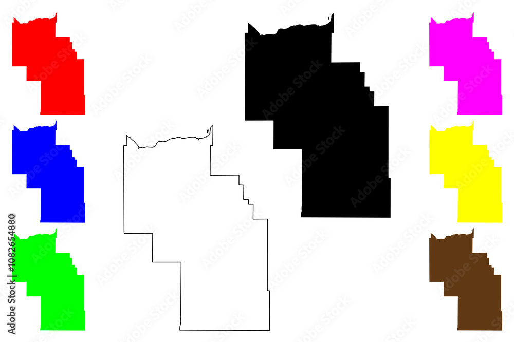Fototapeta premium Columbia County, State of Washington (U.S. county, United States of America, USA, U.S., US) map vector illustration, scribble sketch Columbia map