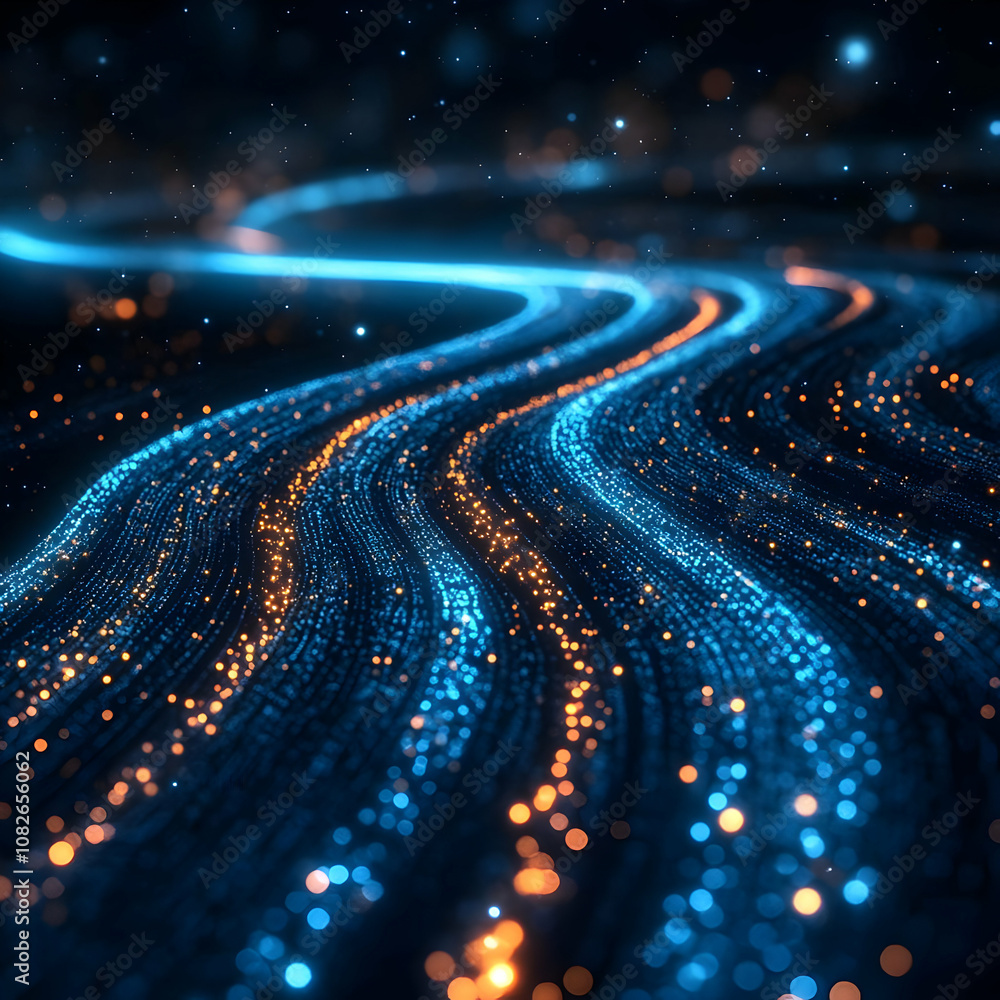 Fototapeta premium Abstract Background - Flowing Light Trails