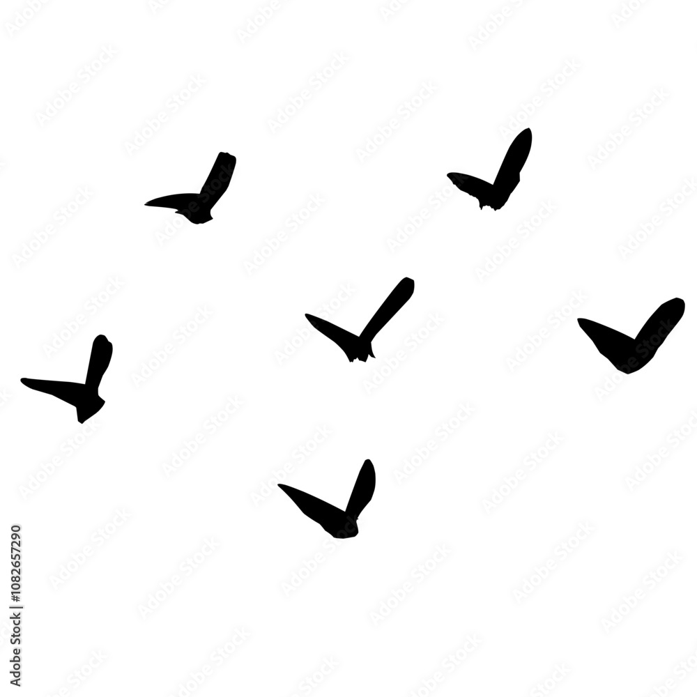 A flock of flying birds. Vector A flock of flying birds. Vector