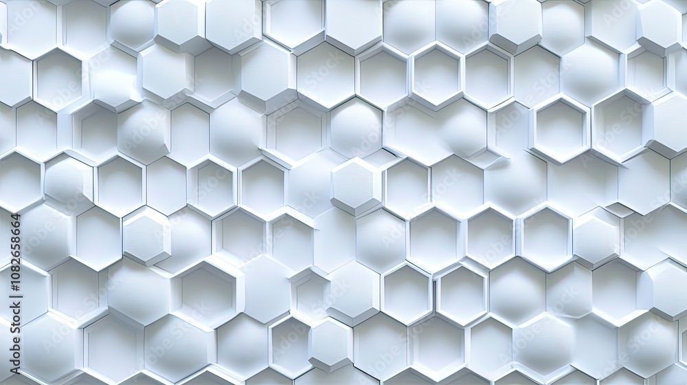 White abstract hexagon architectural background. 3D render. White abstract hexagon architectural background. 3D render.