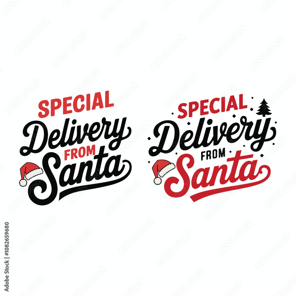 Fototapeta premium Special Delivery From Santa, typography t-shirt design, poster, banner, etc vector illustration