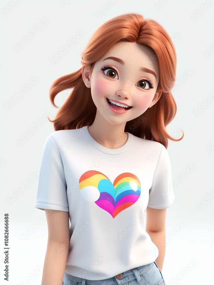 Cute female teen excited expression on a white background Cute female teen excited expression on a white background