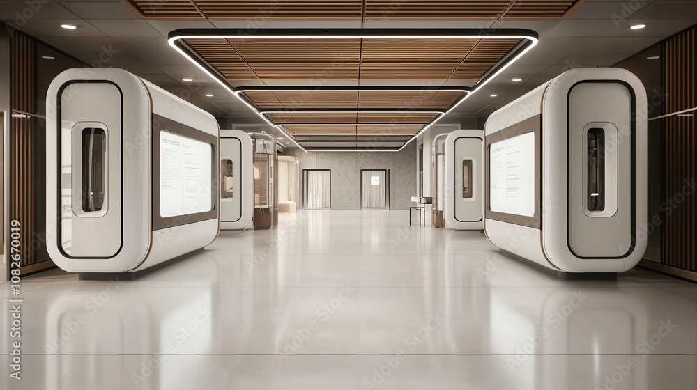 Futuristic online learning space modern campus interior design sleek environment wide-angle view innovative concept Futuristic online learning space modern campus interior design sleek environment wide-angle view innovative concept