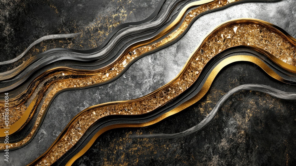 Elegant Abstract Design Featuring Flowing Golden Textures Over Darkened Background for Modern Art and Interior Decoration Inspiration Elegant Abstract Design Featuring Flowing Golden Textures Over Darkened Background for Modern Art and Interior Decoration Inspiration