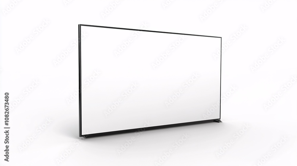 A plain, modern desktop monitor with a thin, black border and no background, floating in a minimalistic white space; simple and sleek design A plain, modern desktop monitor with a thin, black border and no background, floating in a minimalistic white space; simple and sleek design