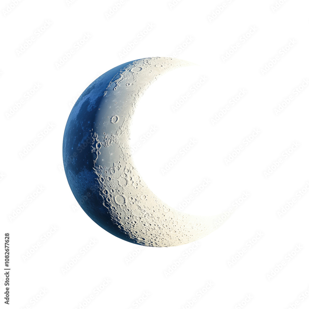 Crescent Moon in the Night Sky - Detailed Celestial Image Crescent Moon in the Night Sky - Detailed Celestial Image