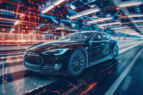 Power source for charging battery of hybrid electric car on road