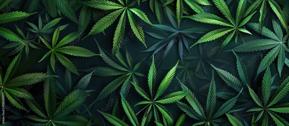 Green Cannabis Leaves Background Green Cannabis Leaves Background